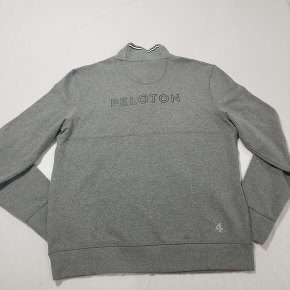 Peloton x Fourlaps Sweatshirt Mens Large Pullover Grey Rush 1/4 Zip Reflective - Picture 4 of 15